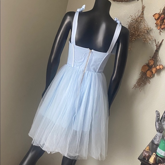 Showpo Sky Blue Dress with Tulle and Straps - Picture 8 of 14